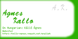 agnes kallo business card